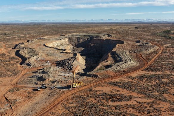 Pacgold’s Vertigo open pit at its White Dam gold project in South Australia.