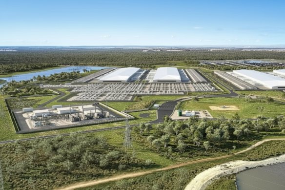 The concept model of a large-scale data centre project in Queensland which X2M Connect has secured the design agreement over.