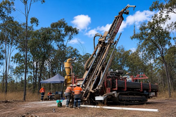 Moonlight Resources’ reverse circulation drilling at its Peak Downs copper prospect within the Clermont project in central Queensland.
