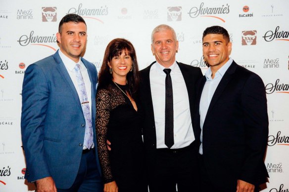 Cigno director Mark Swanepoel, far right, with his family in 2016. Swanepoel has played for Brumbies and Western Force in the Super Rugby competition. 