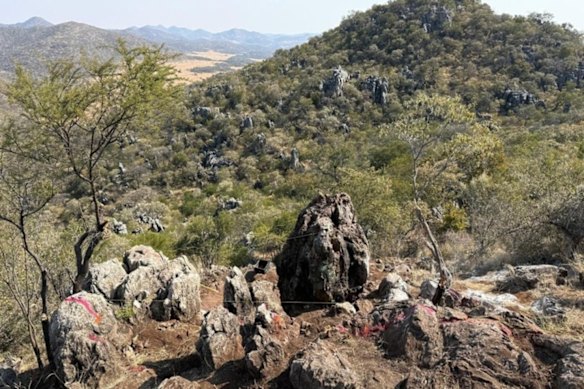 Outcropping gossan at Golden Deeps’ Graceland prospect, which is part of the company’s Central Otavi polymetallic project in northern Namibia.