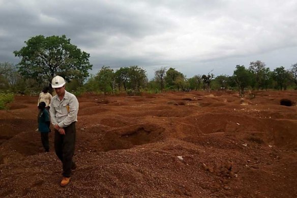 Artisanal mining at Cassius Mining’s historic gold operations in Ghana.
