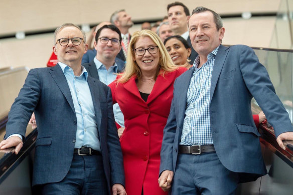 Transport minister Rita Saffioti (centre) will be promoted to deputy premier. 