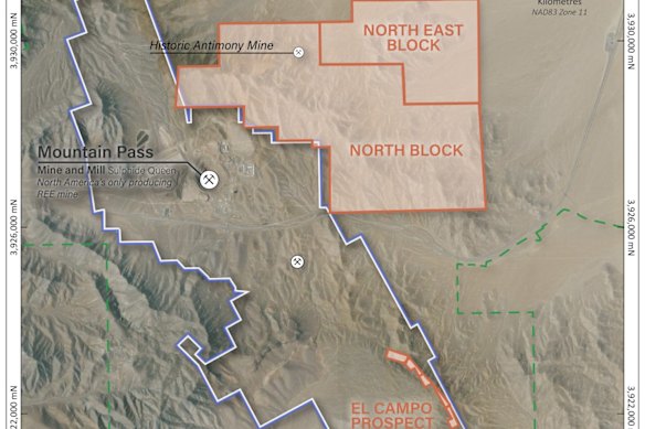 Locksley’s Mojave tenements in California are adjacent to MP Materials’ world-renowned Mountain Pass mine.