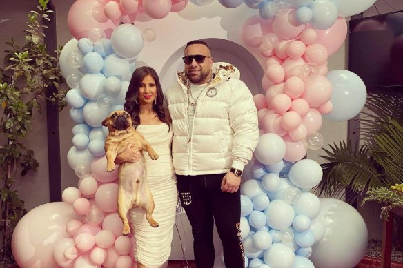 Barkho and his wife Mia Coory, the owner of Royal the French bulldog.
