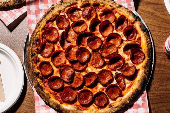 Pepperoni pizza at My Mother’s Cousin. 