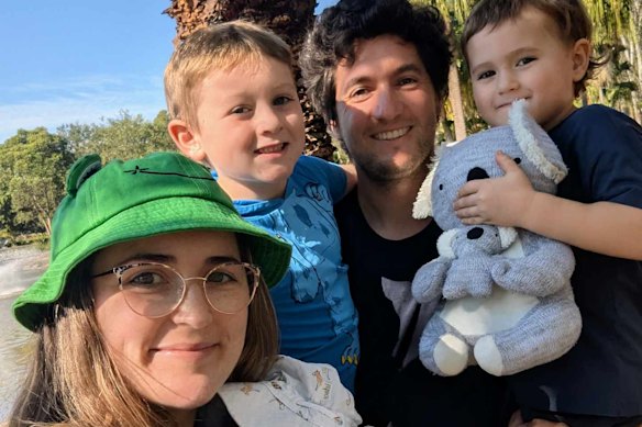 Ashleigh and Wyatt Galea with two of their three children, Henry and Oliver.