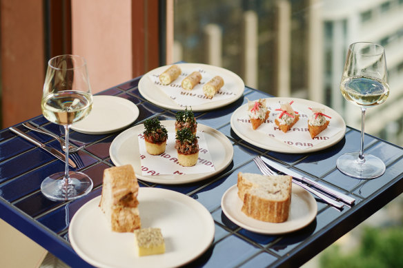 Best-of-the-Med snacks and lofty views from the 12th floor.