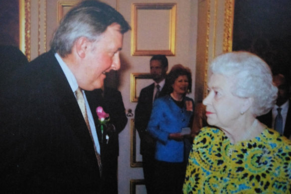 Mr Ronald from the Royal Over-Seas League meeting the Queen in London in 2010.
