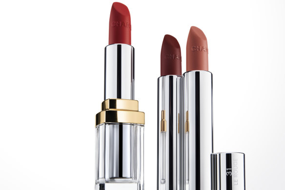 Chanel’s reusable art-deco lipstick case allows for easy colour switching.