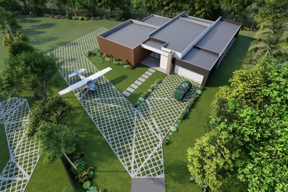 An artist’s impression of the Aquila Estate & Flying Club. 