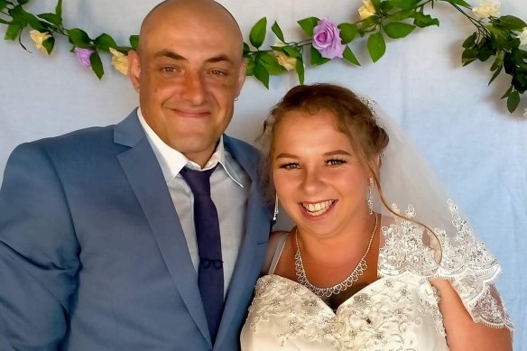 Kylie Griffiths, pictured with her husband Roland, has died following a fire at their Albanvale home on Monday.