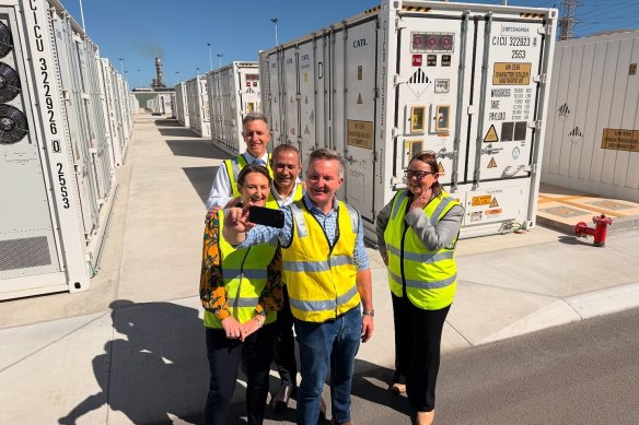 Chris Bowen, Roger Cook and Madeleine King announced four big batteries for WA that can together power 600,000 households. 