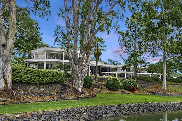 Clive Palmer’s sprawling seven-bedroom, nine-bathroom waterfront estate at Needham Street, Fig Tree Pocket.