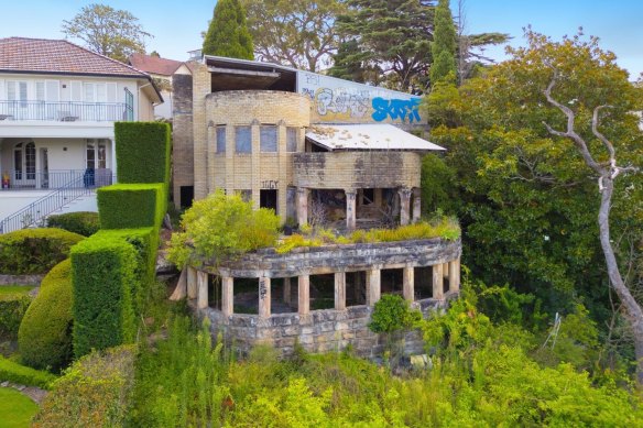 Mosman’s derelict, heritage-listed house Morella goes to auction on March 9.