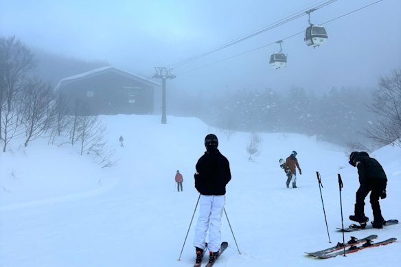 Tourists at the Tsugaike Mountain Resort.