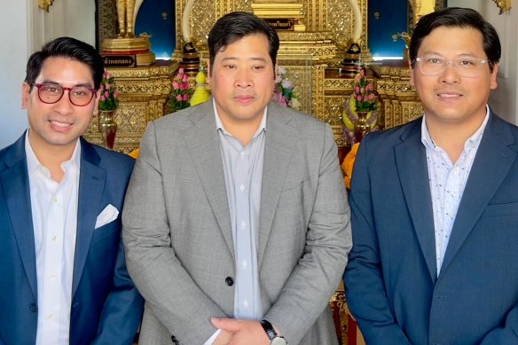 Brothers (from left) Vatchrawee, Vacharaesorn and Juthavachara Vivacharawongse, are back in Thailand. They were exiled in the 1990s.