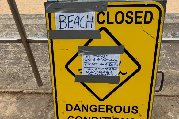 Manly Beach was closed due to the discovery of debris balls.