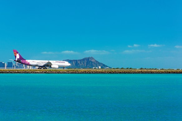 Hawaiian Airlines flies from Sydney to Honolulu five times a week.