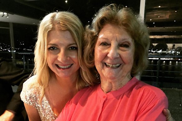 Doreen Orsatti at her 90th birthday with daughter Daniela Catalano.