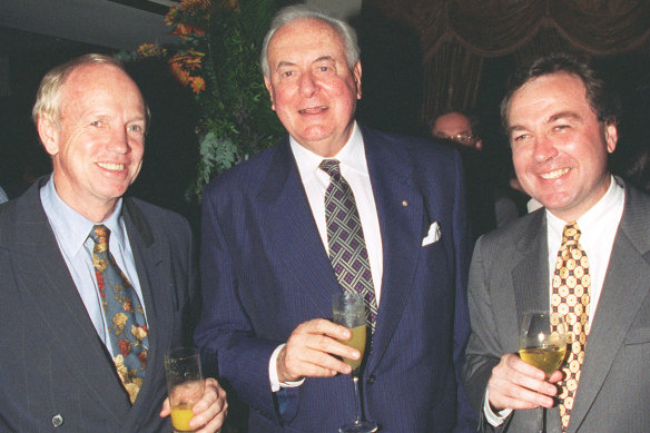 Left to right: John Spender, Gough Whitlam and Michael  Yabsley.