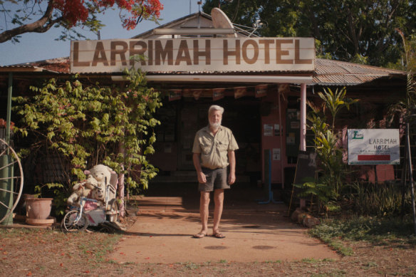 Barry Sharpe, the late publican of the Larrimah Hotel, in Last Stop Larrimah.