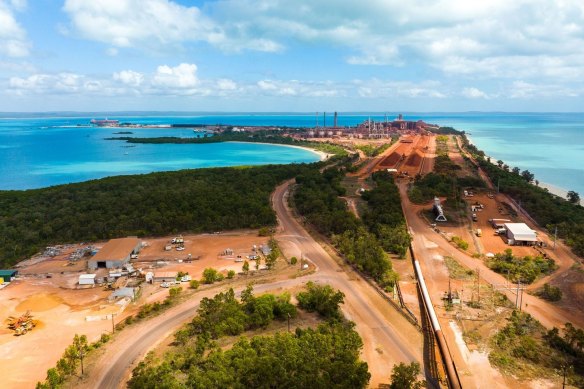 Mining giant Rio Tinto’s Gove site in the Northern Territory, where the refinery is being dismantled.