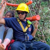 Rescuers airlift Eller from the ravine.