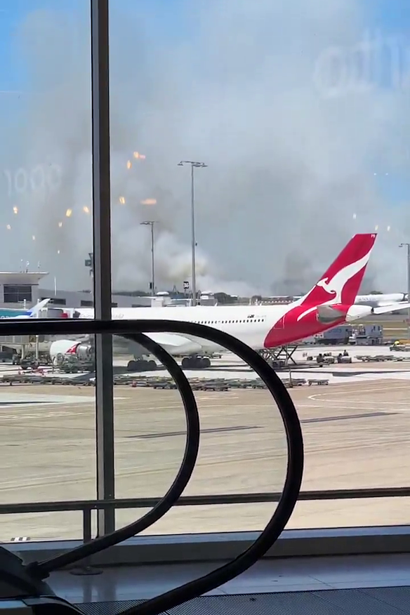 The grassfire at Sydney airport caused some diversions and cancellations.