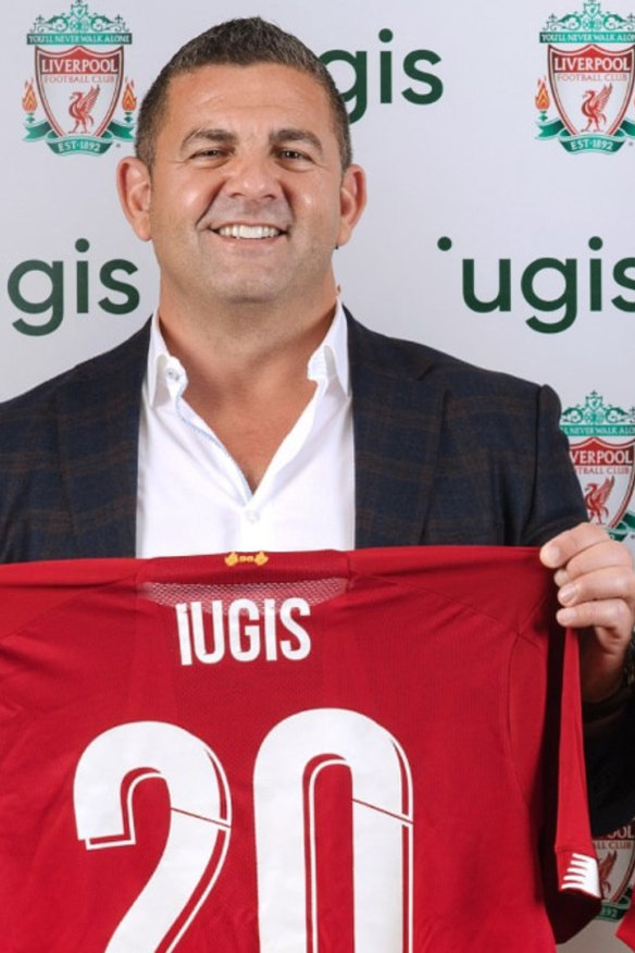 Bill Papas at the announcement of Iugis’s sponsorship of Liverpool Football Club. 