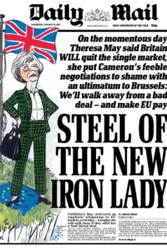 The Daily Mail on Theresa May following her Lancaster House speech.