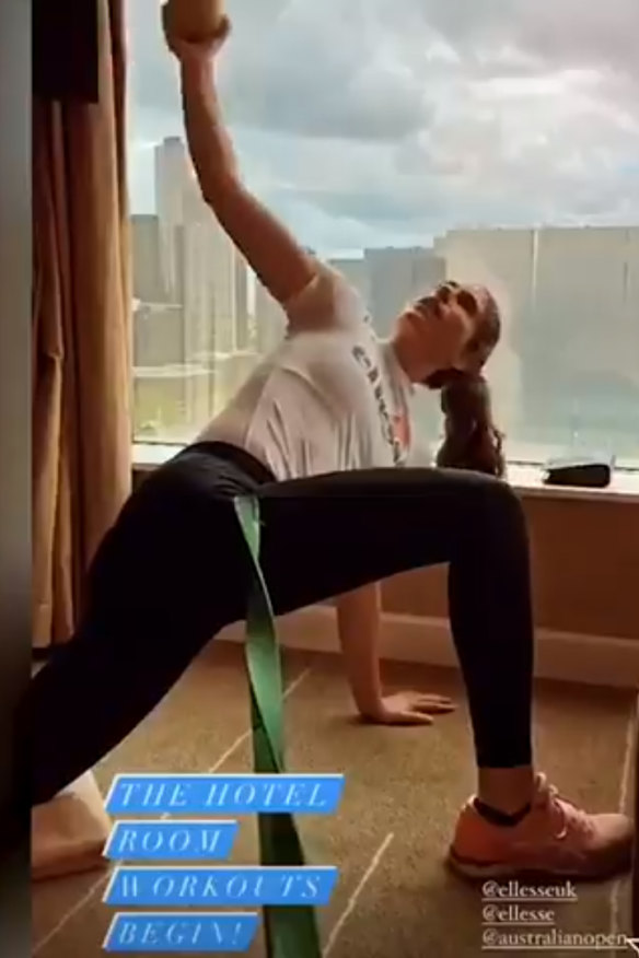 British player Johanna Konta works out in this Instagram post.