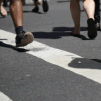 A looper of people walking