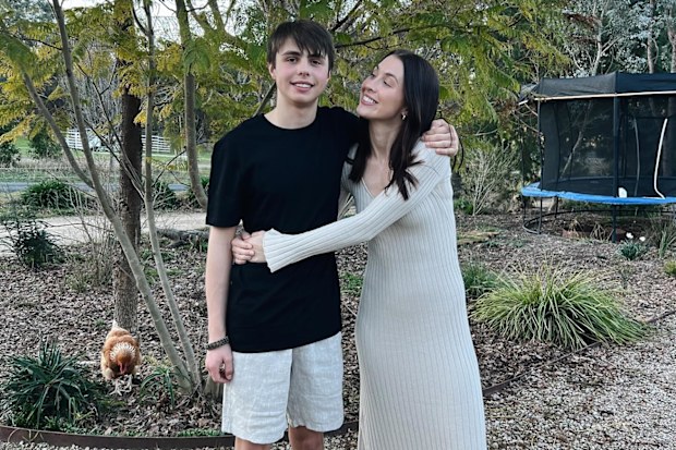 Alex Nation with her son Elijah, now 16.