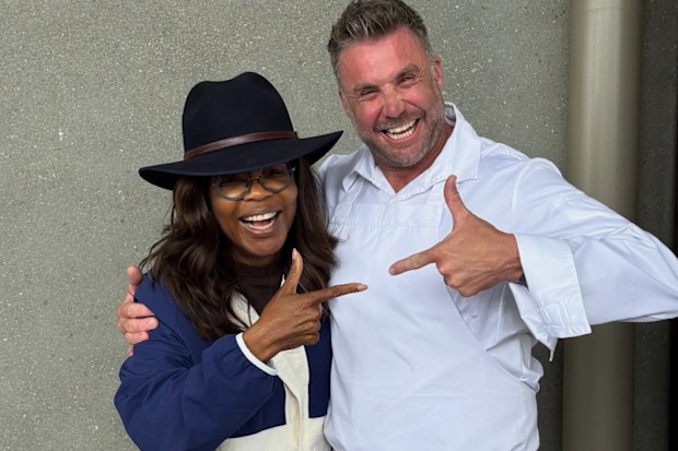 Magill Estate Restaurant Chef Scott Huggins and Oprah Winfrey.