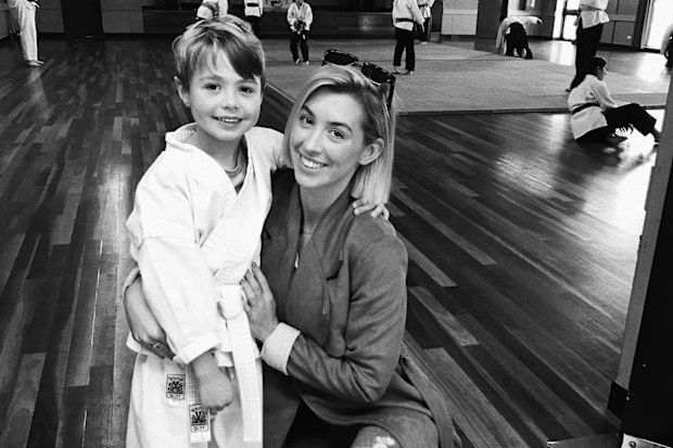 Alex Nation with son Elijah when he was small.
