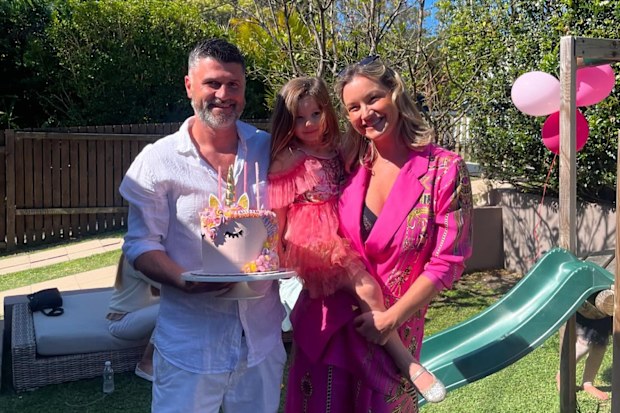 Hannah Ferrier with her husband and daughter Ava.
