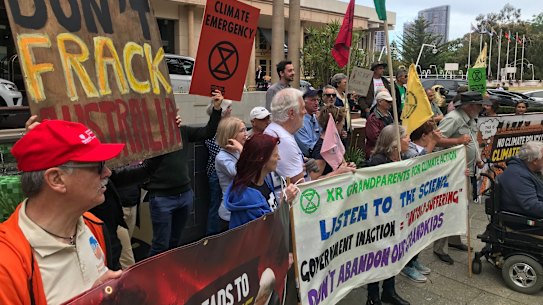 Protest outside COAG meeting in Perth on Friday. 