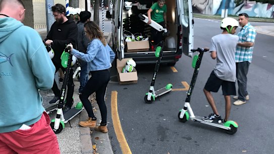 The Lime scooter trial in Brisbane.