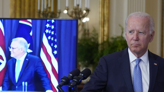 Of the three leaders who unveiled the AUKUS pact, only US President Joe Biden remains in power. 