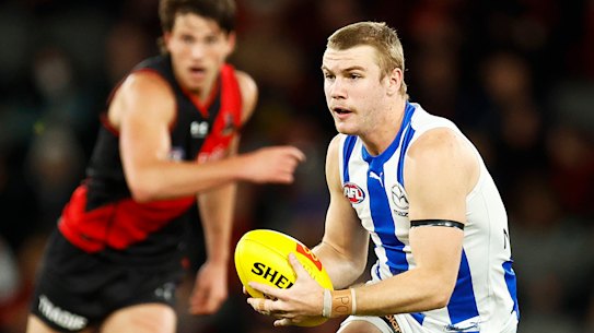 Potential star: Jason Horne-Francis of the Kangaroos.