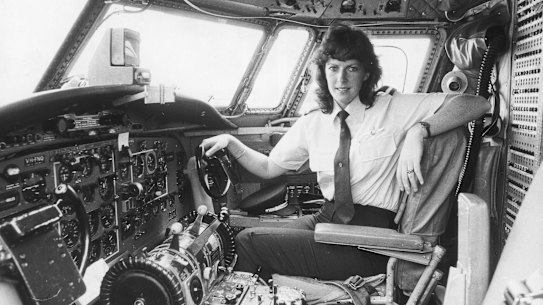 Debbie Wardley on her first Ansett flight in January 1980,  from Alice Springs to Tennant Creek, Katherine and Darwin.