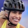 PARIS, FRANCE - SEPTEMBER 08: Madison de Rozario of Team Australia celebrates finishing second during the Women’s Marathon T54 on day eleven of the Paris 2024 Summer Paralympic Games at  on September 08, 2024 in Paris, France. (Photo by Andy Lyons/Getty Images)