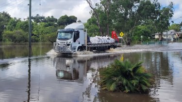 Sandbags are delivered in Maryborough.
