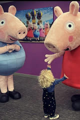 Wilfred Johnson, son of British Prime Minister Boris Johnson and Carrie Johnson visiting Peppa Pig World this week.