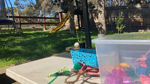 The view from Katherine's crafty corner in her garden in Eltham.