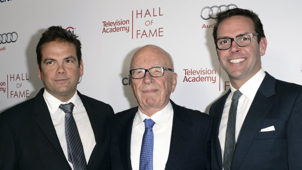 James Murdoch (right) and his father, Rupert, have had a tumultuous professional relationship, while his brother Lachlan (left) has long been regarded as Rupert’s favourite.
