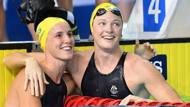 Heading south: Bronte Campbell, left, and Cate Campbell.