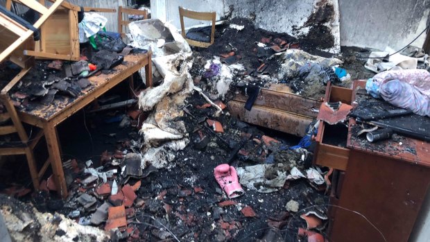 The house fire started in the front lounge room and quickly spread to the rest of the home. 
