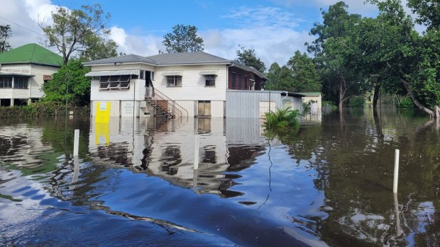 Much of Maryborough is still underwater as residents wait for the floodwater to recede. 